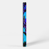Etui iPhone 13 Bleu Vert Violet Marbré Irridescent Beau (Côté droit)