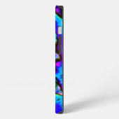 Etui iPhone 13 Bleu Vert Violet Marbré Irridescent Beau (Côté gauche)