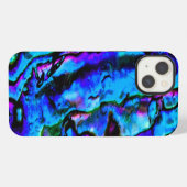 Etui iPhone 13 Bleu Vert Violet Marbré Irridescent Beau (Verso Horizontal)