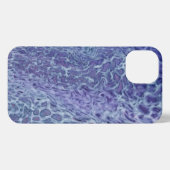 Etui iPhone 13 Bleu & Violet Acrylique Abstrait Fluid Art (Verso Horizontal)