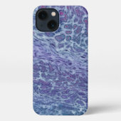 Etui iPhone 13 Bleu & Violet Acrylique Abstrait Fluid Art (Verso)