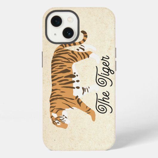 Etui iPhone 13 Bloc couleur tigre (Verso)