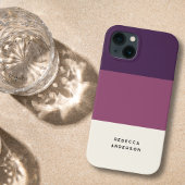 Etui iPhone 13 Bloc de couleur à rayure horizontale violet foncé