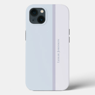 Etui iPhone 13 Bloc de couleurs rayé moderne, bleu et violet atté