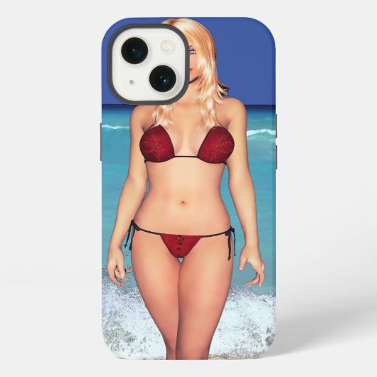 Etui iPhone 13 Blonde Bikini Beach Babe (Verso)