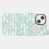 Etui iPhone 13 Blue Floral Minimalist (Verso Horizontal)
