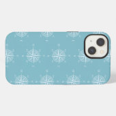 Etui iPhone 13 Blue Nautical Sailing Compass (Verso Horizontal)