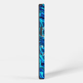 Etui iPhone 13 Blue Tones Liquid Abstrait (Côté droit)