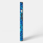 Etui iPhone 13 Blue Tones Liquid Abstrait (Côté gauche)