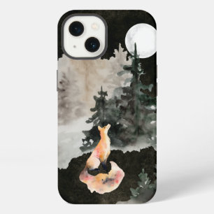 Etui iPhone 13 Bois de renard et pleine lune