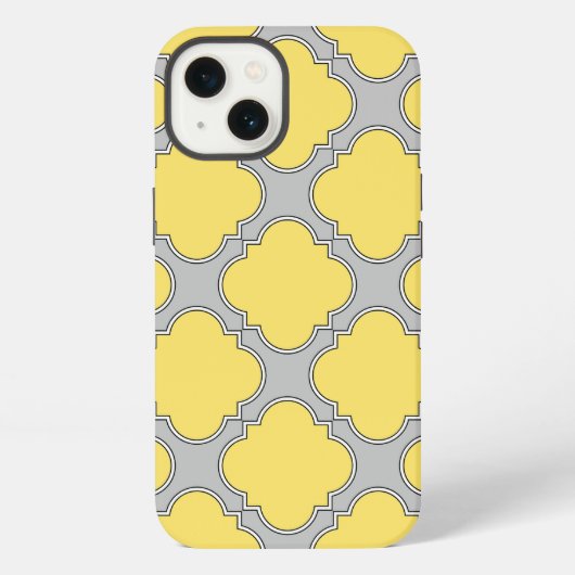 Etui iPhone 13 Boîtier Case-Mate iPhone jaune et gris à quatre fe (Verso)