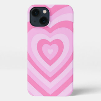 Etui iPhone 13 Boîtier de téléphone de coeur rose
