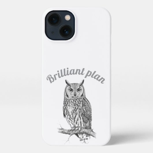Etui iPhone 13 Boîtier de téléphone d'esquisse Wise Owl (Verso)