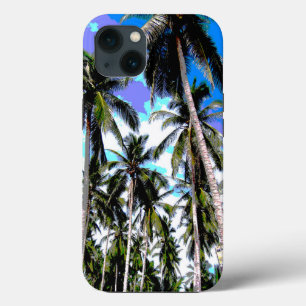Etui iPhone 13 Boîtier de téléphone portable Motif Tropical Palm