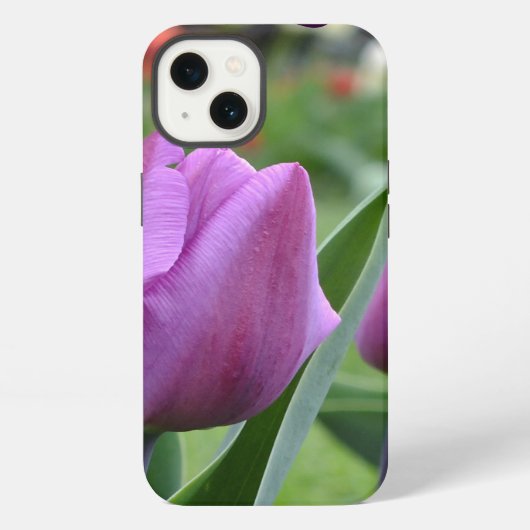 Etui iPhone 13 Boîtier iPad Tulipe Violette (Verso)