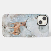 Etui iPhone 13 Boîtier iPhone 13 avec cerf peint & planète (Verso Horizontal)