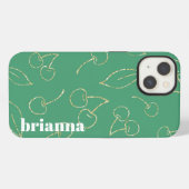 Etui iPhone 13 Boîtier iPhone Case-Mate Glitter Cherry Green (Verso Horizontal)