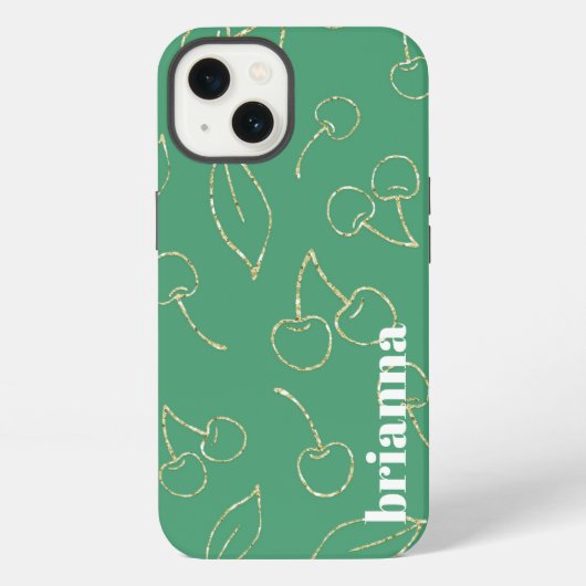 Etui iPhone 13 Boîtier iPhone Case-Mate Glitter Cherry Green (Verso)