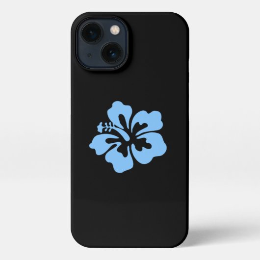 Etui iPhone 13 Boîtier téléphonique bleu hibiscus (Verso)