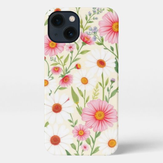 Etui iPhone 13 Boîtier téléphonique Daisy & Pink Floral (Verso)