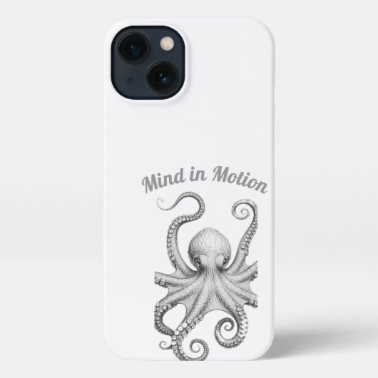 Etui iPhone 13 Boîtier téléphonique intelligent Octopus Sketch (Verso)