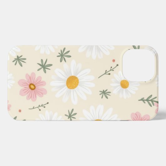 Etui iPhone 13 Boîtier téléphonique Motif d'été floral minimal (Verso Horizontal)