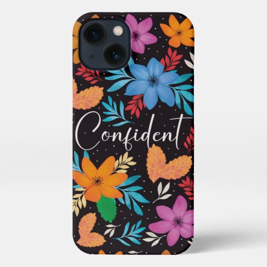 Etui iPhone 13 Boîtier téléphonique plein de fleurs et d'esprit c (Verso)