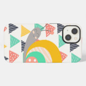 Etui iPhone 13 Bon escargot sur les triangles (Verso Horizontal)