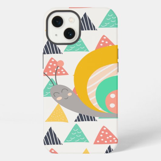 Etui iPhone 13 Bon escargot sur les triangles (Verso)