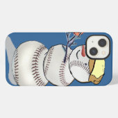 Etui iPhone 13 Bonhomme de neige de baseball (Verso Horizontal)