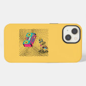 Etui iPhone 13 Boombox audio rétro. (Verso Horizontal)