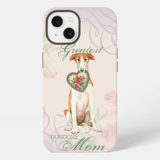 Etui iPhone 13 Borzoi Heart Maman (Verso)