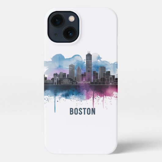 Etui iPhone 13 Boston City Skyline, Boston Ma Skyline (Verso)