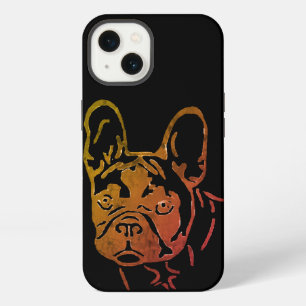 Etui iPhone 13 Bouledogue français néon coeur French Bulldog