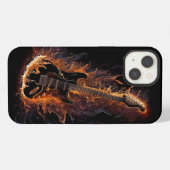 Etui iPhone 13 Burning Guitar Black AI Art (Verso Horizontal)