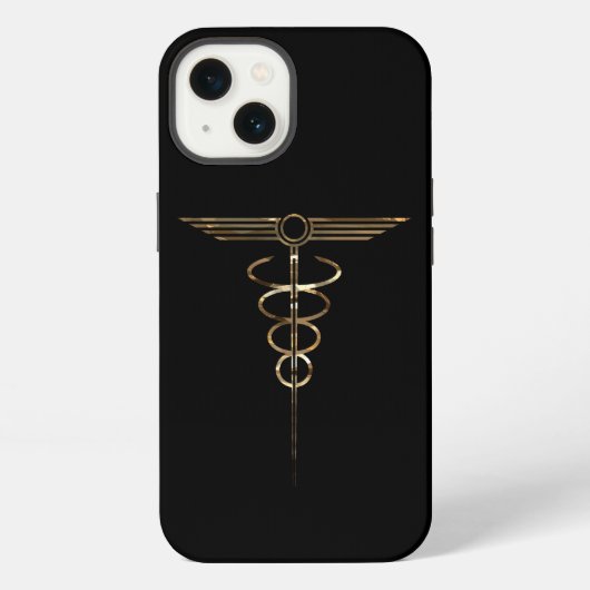 Etui iPhone 13 Caducée Art déco (Verso)