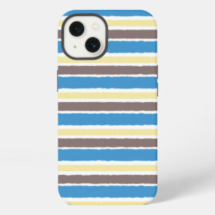 Etui iPhone 13 Café Marron Popcorn Beurré Bandes Bleu Sonic