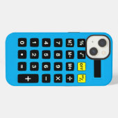 Etui iPhone 13 Calculatrice bleue avec pavé numérique (Verso Horizontal)