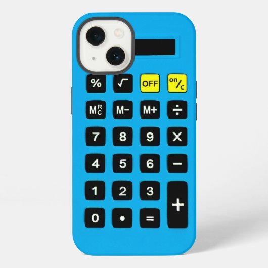 Etui iPhone 13 Calculatrice bleue avec pavé numérique (Verso)