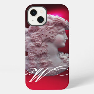 ETUI iPhone 13  CAMEO ANTIQUE, DAME AVEC RAISINS ET VIGNES