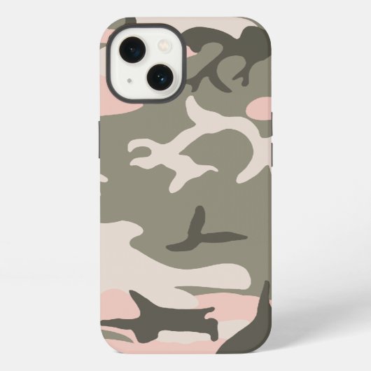 Etui iPhone 13 Camouflage rose (Verso)