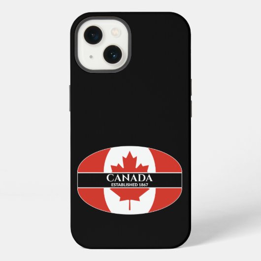 Etui iPhone 13 Canada Établi 1867 Maple Leaf Drapeau blanc (Verso)