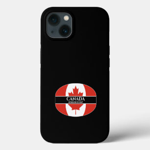 Etui iPhone 13 Canada Établie 1867 Drapeau Feuille d'Érable Texte