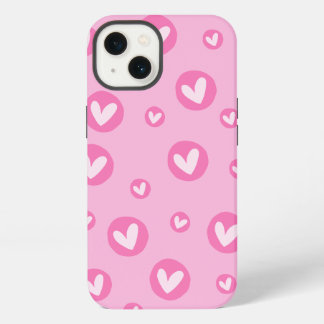 Etui iPhone 13 Capa IPhone Padrão de Corações Rosa