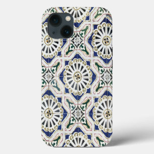 Etui iPhone 13 Carreaux portugais - Azulejo coloré géométrique
