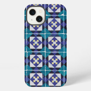 Etui iPhone 13 Carreaux Portugais - Azulejo Diamant Géométrique