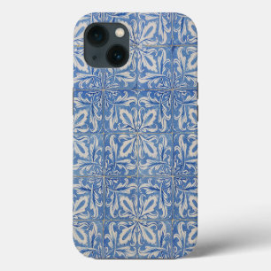 Etui iPhone 13 Carreaux Portugais Vintage Azulejos Bleu Blanc