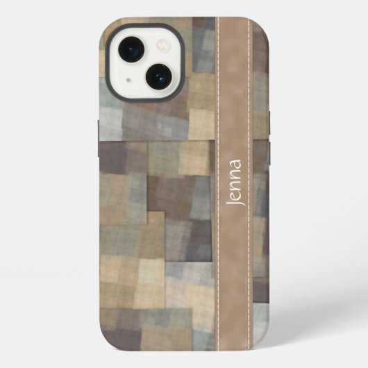 Etui iPhone 13 Carrés Patchwork (Verso)