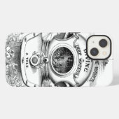 Etui iPhone 13 Casque de plongée antique nautique (Verso Horizontal)
