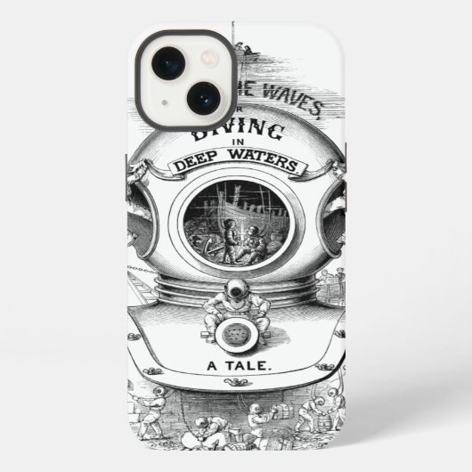Etui iPhone 13 Casque de plongée antique nautique (Verso)